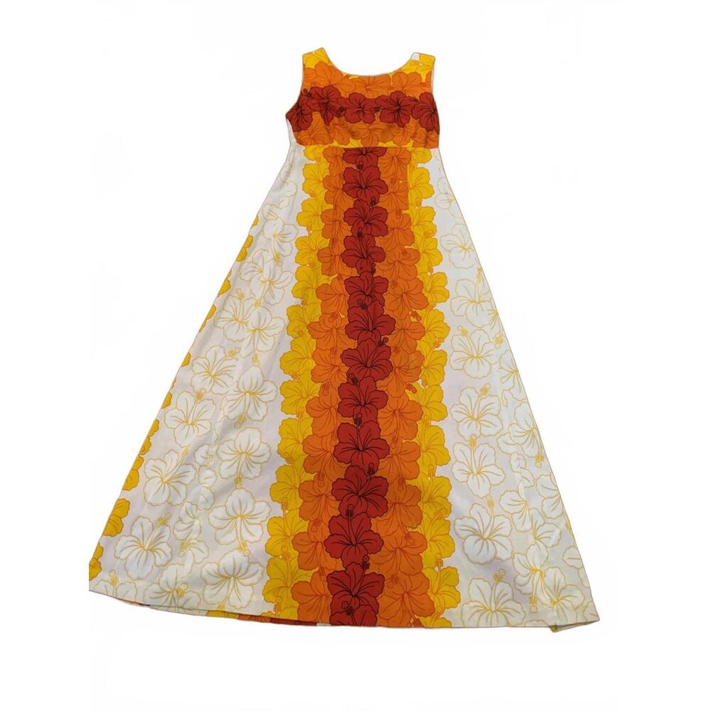 Vintage Ui Maikai  Floral Print Women's Maxi Dress